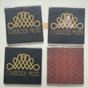 Overlook Hotel Black and Gold Coaster Ceramic tile Set Shining Gothic art deco